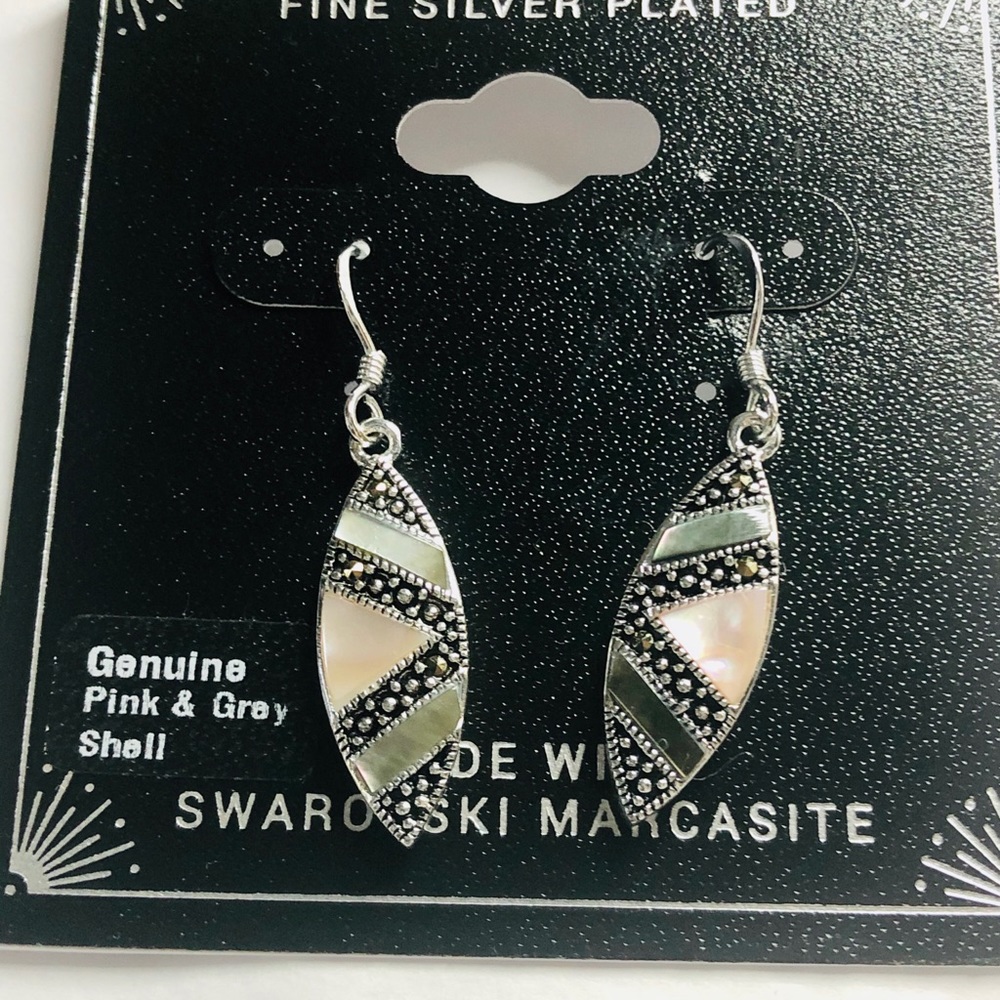 NWT Swarovski Marcasite Silver plated earrings